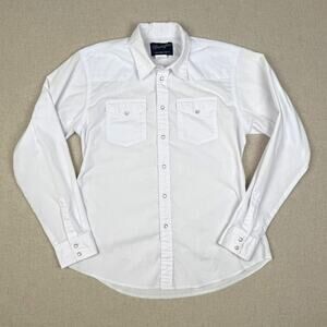 Wrangler Western White Shirt Pearl Snap Button Kids XXL 18–20